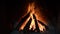Burning fire in the fireplace. Wood and embers in the fireplace detailed fire background. A fire burns in a fireplace.