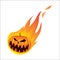 Burning in Fire Jack o Lantern Halloween Pumpkin