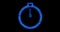 Burning fire-like stopwatch icon motion graphic on a black background.