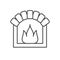 Burning fireplace line outline icon