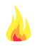 Burning Flame Icon Isolated on White Background