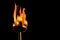 Burning flaming torch