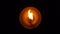 Burning flat candle at night isolated on dark background