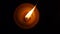 Burning flat candle at night isolated on dark background