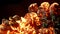 Burning fuel. Close-up of a flame burning fuel with thick black smoke. 3D Rendering