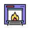 burning garbage machine color icon vector illustration