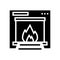 burning garbage machine glyph icon vector illustration