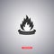 Burning gas burner icon isolated on gray background. Flat style.