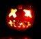 The burning halloween pumpkin