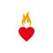 Burning heart icon on white background