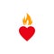 Burning heart icon on white background
