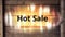 Burning hot sale inscription. Animation of a burning inscription HOT SALE. It`s time for shopping