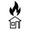 Burning house icon