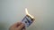 Burning hundred dollar banknote