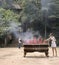 Burning incenses in shijing temple ,chengdu,china