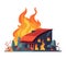 Burning inferno, danger and destruction a firefighter risk