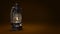 Burning kerosene lamp background, concept lighting.