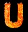Burning letters as alphabet type U