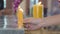 Burning many Incense sticks with large candle