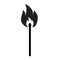 Burning match icon on white background. burning match stick sign. lucifer match symbol. flat style