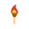 Burning match isometric 3d icon