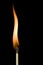 Burning matchstick flame