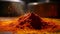 Burning metal heats spices, pouring seasoning over flour generated by AI