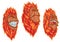 Burning monkey heads. Set of vector stickers