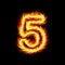 Burning Number Five Fire Flames effect Illustration On a black background, Burning Number Five On A Black Background