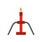 Burning oil gas flare icon, flat style