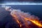 Burning Oil Spill, Huge Fire and Thick And Dense Smoke over an Oil Spill in the Sea