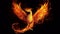 Burning phoenix bird. AI Generated