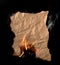 Burning piece of crumpled paper