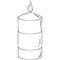 Burning pillar candle line art