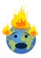 Burning planet Earth. Global warming concept