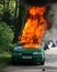 Burning Police Car