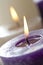 Burning purple candle
