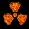 Burning radioactive symbol