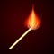 Burning Safety Match Vector