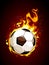 Burning soccer ball