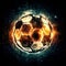 Burning soccer ball.