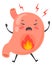 Burning stomach character. Cartoon heartburn mascot with suffering face