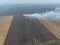 Burning straw in the fields after harvesting wheat