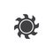 Burning sun vector icon