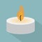 Burning tealight candle