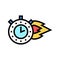 Burning time stopwatch color icon vector illustration