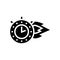 burning time stopwatch glyph icon vector illustration