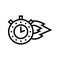 Burning time stopwatch line icon vector illustration