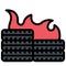 Burning tire icon, Protest related vector