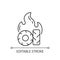 Burning tires linear icon